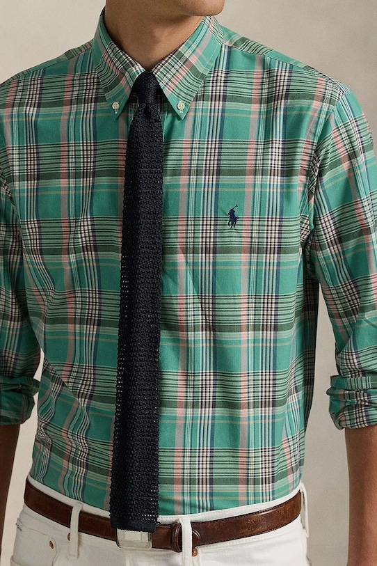 Polo Ralph Lauren koszula bawełniana turkusowy 710P06020