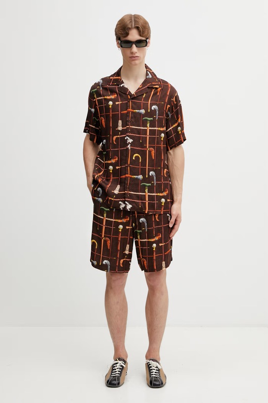 Drôle de Monsieur сорочка чоловіча віскозна Cannes K.SH230.VI033.BN коричневий