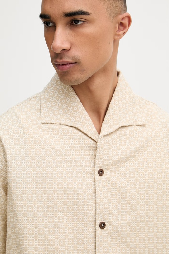 Drôle de Monsieur koszula męska bawełniana Graphique beżowy K.SH248.CO270.DSAN
