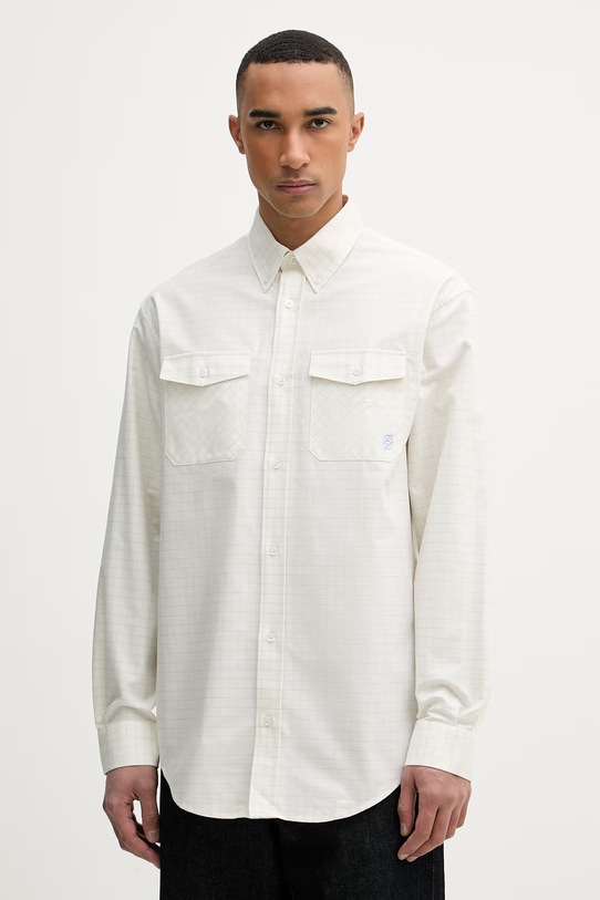 Drôle de Monsieur koszula męska bawełniana Chemise a Carreaux beżowy K.SH252.CO272.LBE