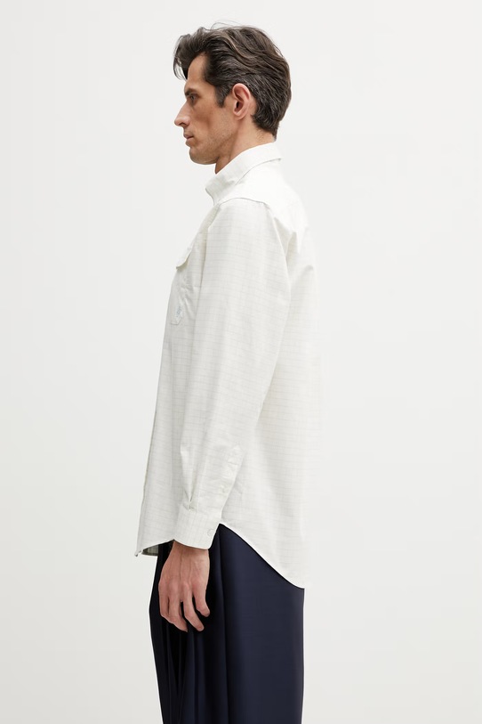 Drôle de Monsieur Chemise a Carreaux košile bavlněná pánská K.SH252.CO272.LBE béžová SS26