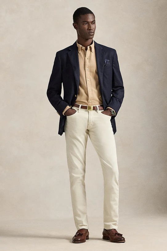 Odzież Polo Ralph Lauren koszula bawełniana 710P07183 beżowy