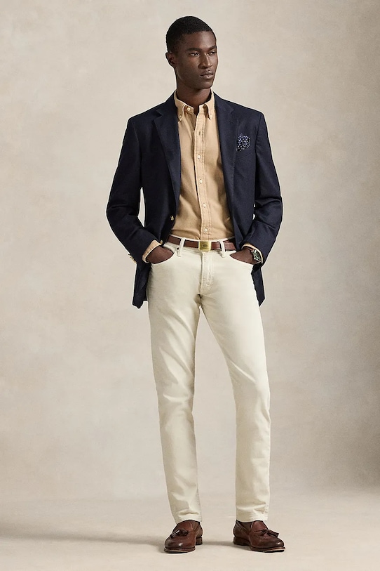 Odzież Polo Ralph Lauren koszula bawełniana 710P07183 beżowy