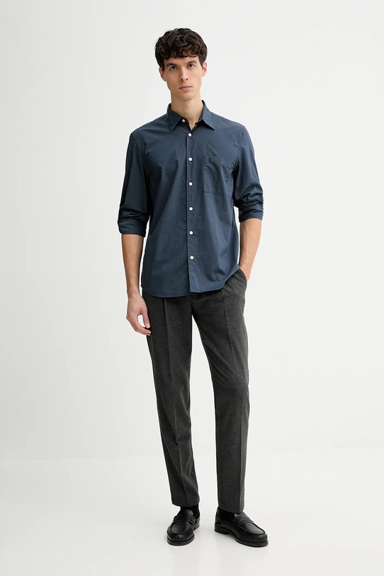 Marc O'Polo cămașă din bumbac 620720842090 albastru SS26