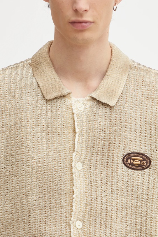 AAPE koszula Main beżowy AAPKNMC322XXO