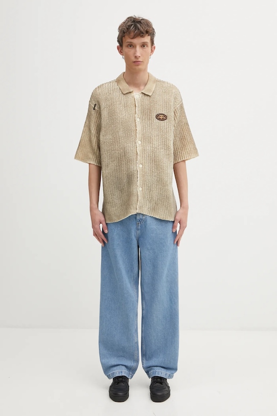 AAPE koszula Main AAPKNMC322XXO beżowy