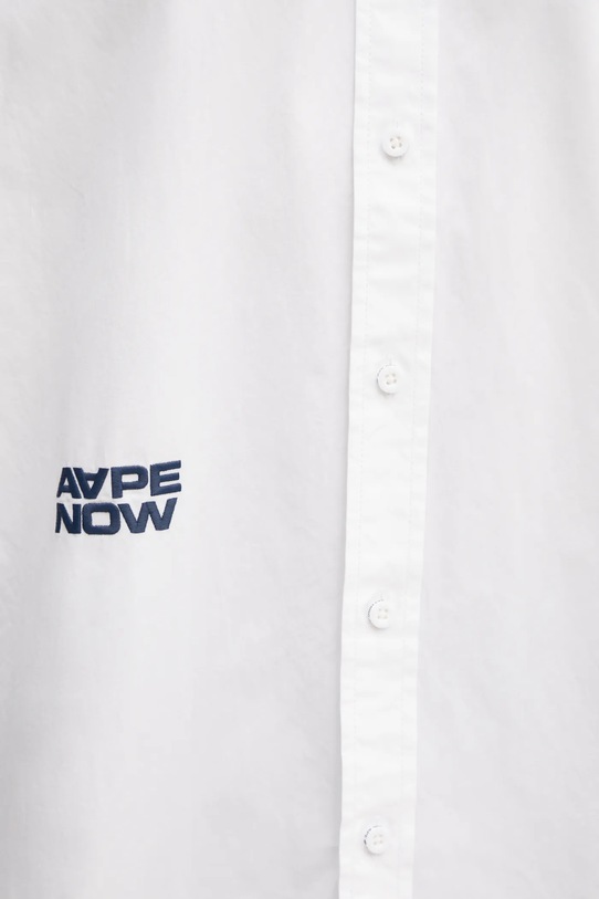 AAPE koszula bawełniana Now biały AAPSRM8518XAO