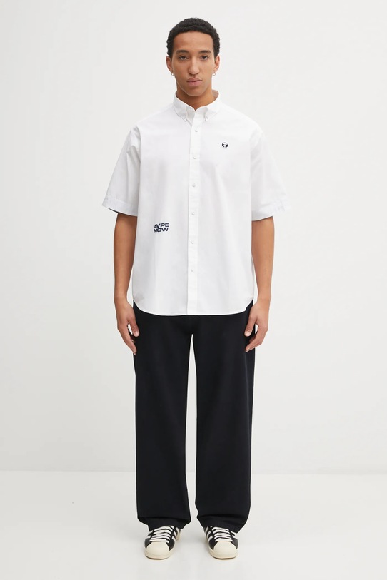 AAPE koszula bawełniana Now AAPSRM8518XAO biały