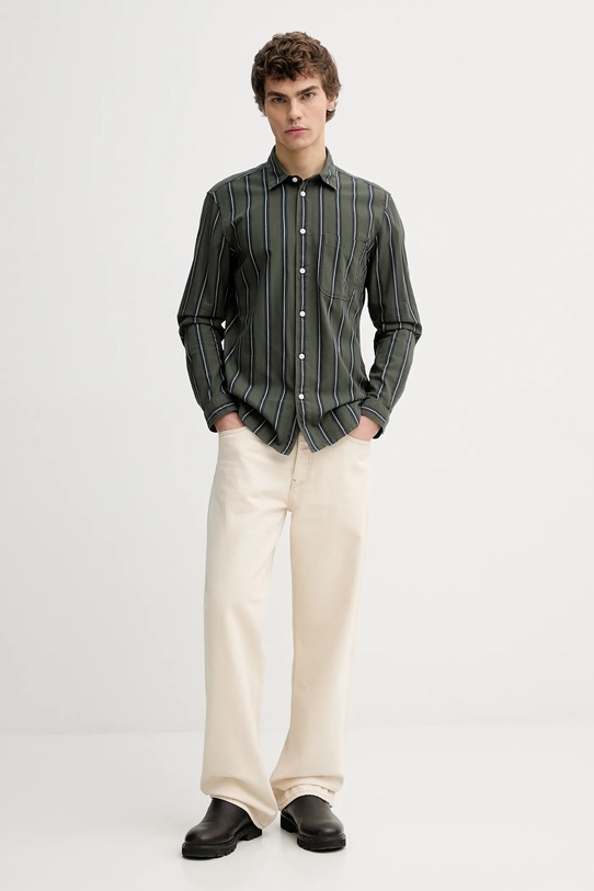 Marc O'Polo koszula bawełniana 5000007667 zielony SS26