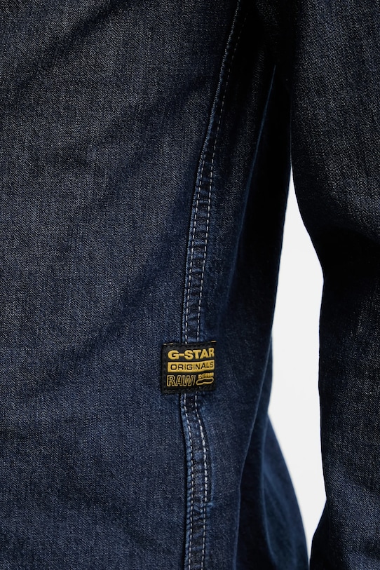 G-Star koszula z domieszką lnu Clean slim D27681.D306 granatowy