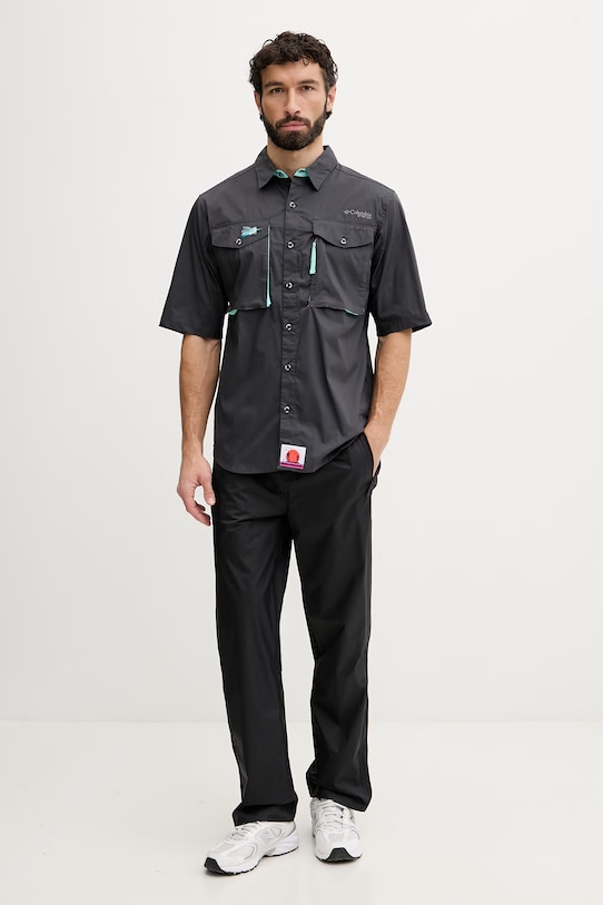 Columbia koszula męska z bawełny Bonefish 2156831 czarny SS26
