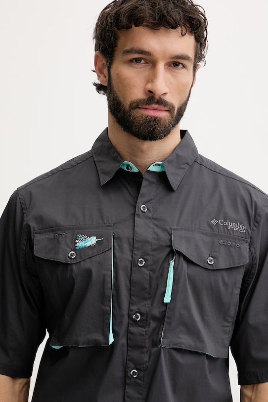 Columbia koszula męska z bawełny Bonefish czarny 2156831