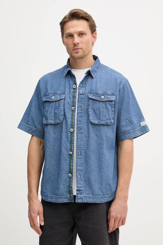 Columbia πουκάμισο ανδρικό με βαμβάκι Acker Rock μπλε 2157021