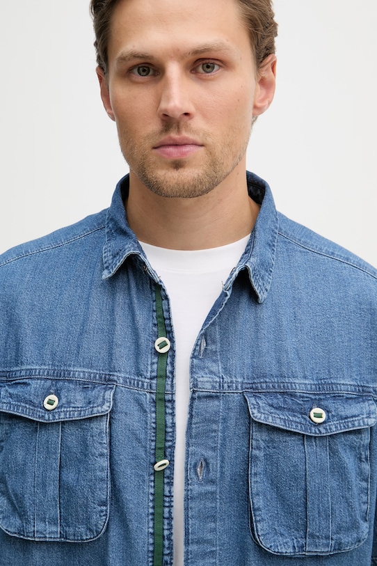 Columbia πουκάμισο ανδρικό με βαμβάκι Acker Rock μπλε 2157021