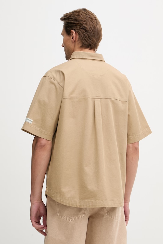 Ρούχα Columbia πουκάμισο ανδρικό βαμβακερό Acker Rock 2157021 μπεζ