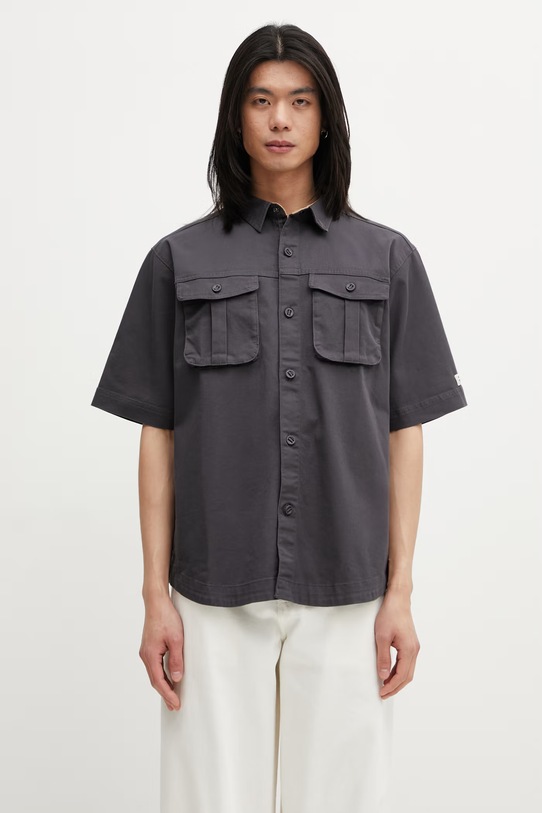 Columbia Acker Rock camicia con cotone da uomo grigio 2157021