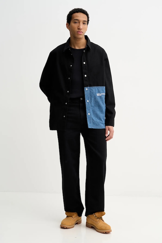 Τζιν πουκάμισο Karl Lagerfeld Jeans B1M16011 μαύρο SS26