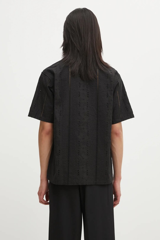 Odzież A Bathing Ape koszula bawełniana Embroidery Open Collar 1L30132305 czarny