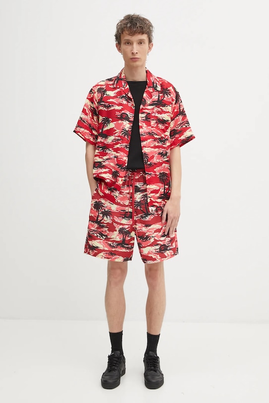 A Bathing Ape koszula Palm Tree Camo Open Collar 1L30132306 czerwony