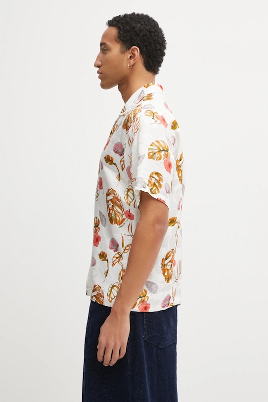 A Bathing Ape koszula z dodatkiem jedwabiu Vacation Pattern Open Collar 1L30132308 biały SS26