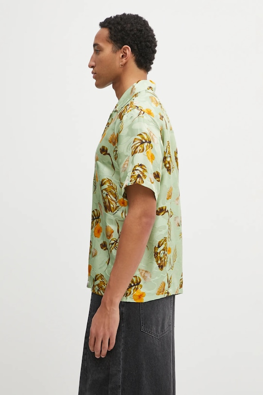 A Bathing Ape koszula z dodatkiem jedwabiu Vacation Pattern Open Collar 1L30132308 zielony SS26