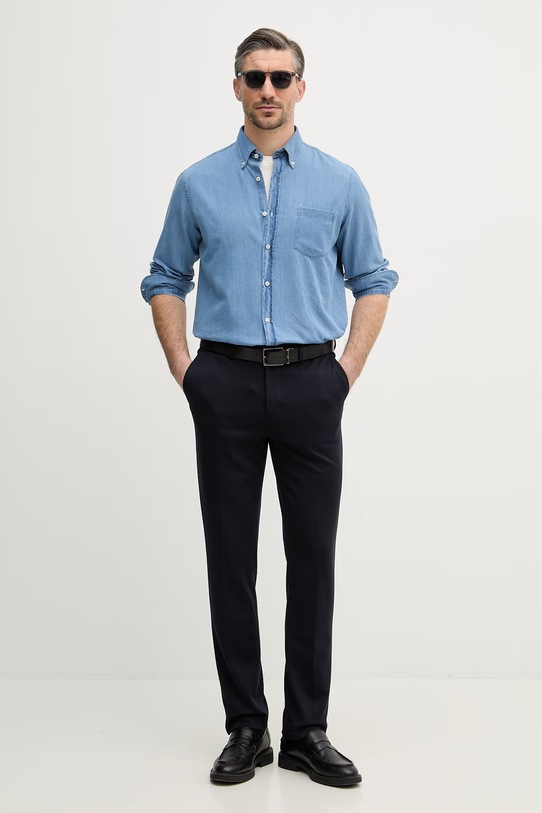 Paul&Shark koszula bawełniana 99313030 niebieski SS26