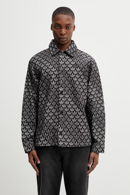 Pamučna košulja adidas Originals relaxed crna KC6379