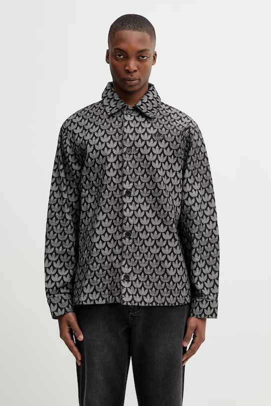 Pamučna košulja adidas Originals relaxed crna KC6379