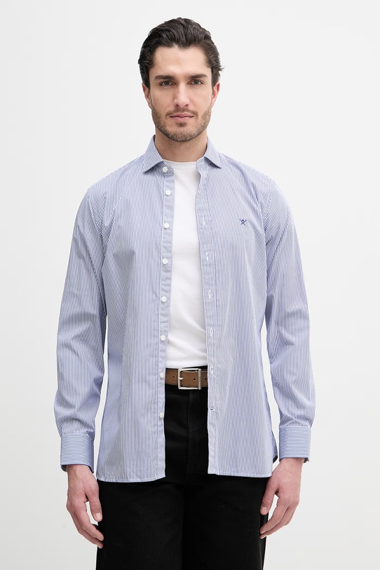 Hackett London koszula bawełniana wzorzyste niebieski HM3010537