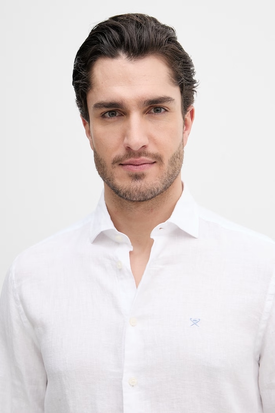 Hackett London cămașă de in alb HM3010636