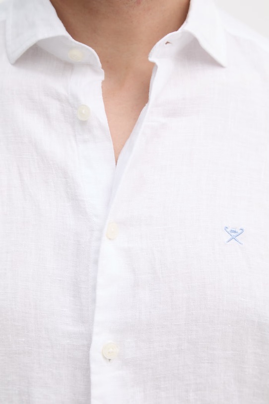 Hackett London cămașă de in HM3010636 alb
