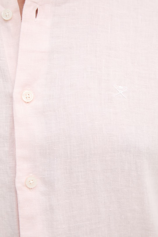 Lněná košile Hackett London HM3010636 růžová