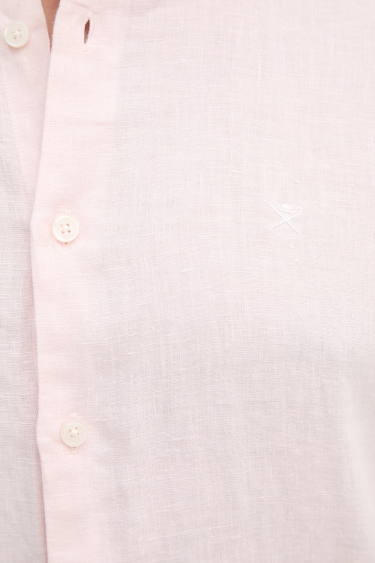 Lněná košile Hackett London HM3010636 růžová