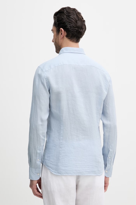 Îmbrăcăminte Hackett London cămașă de in HM3010636 albastru