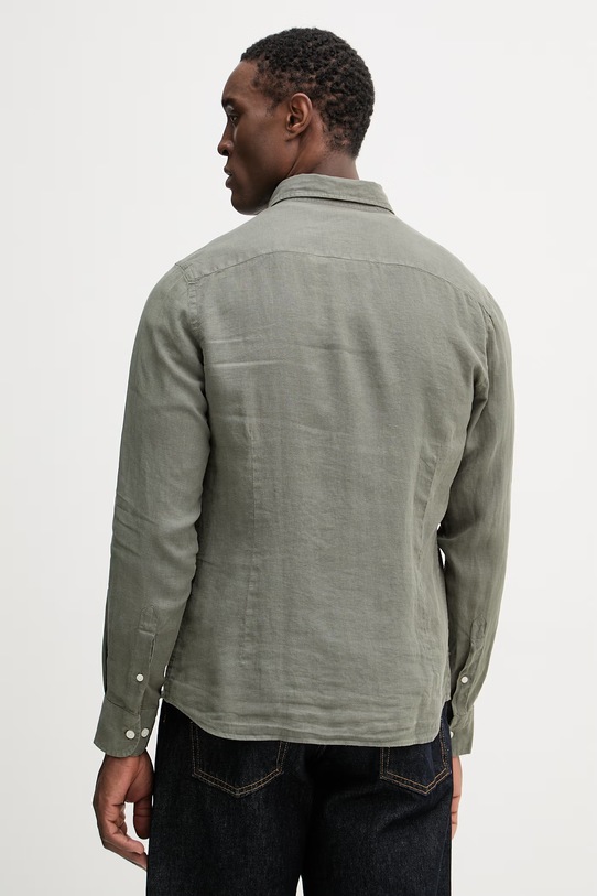 Oblečení Lněná košile Hackett London HM3010636 zelená