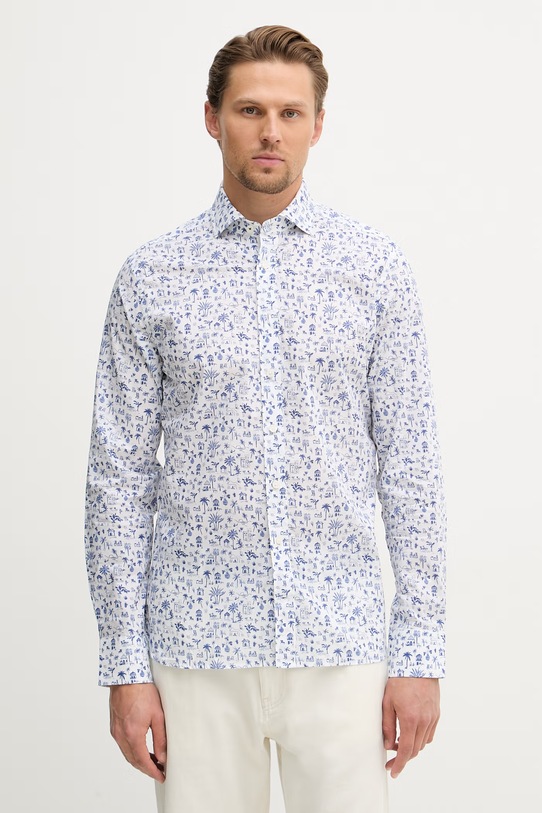 Hackett London koszula męska bawełniana niebieski HM3010612