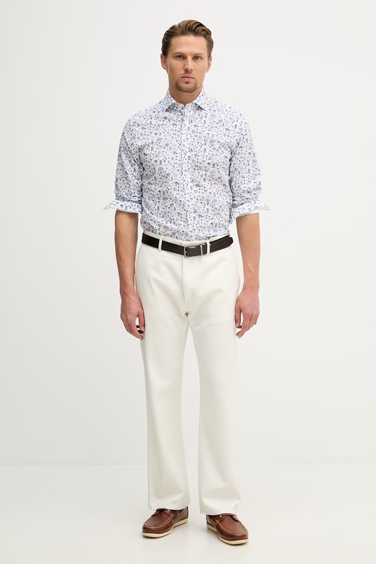 Hackett London koszula męska bawełniana HM3010612 niebieski SS26