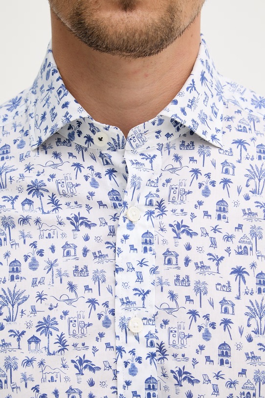 Hackett London koszula męska bawełniana HM3010612 niebieski