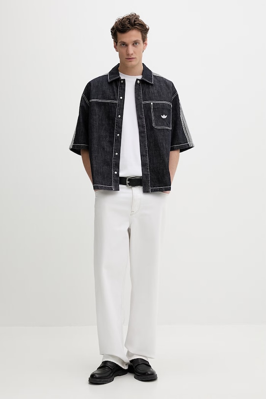 Τζιν πουκάμισο adidas Originals KG6448 σκούρο μπλε SS26