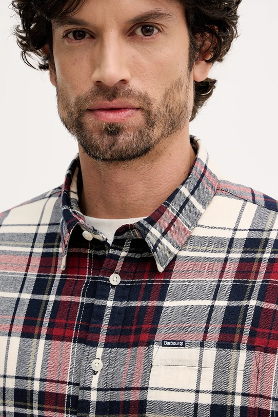 Barbour koszula bawełniana Malham bordowy MSH5650