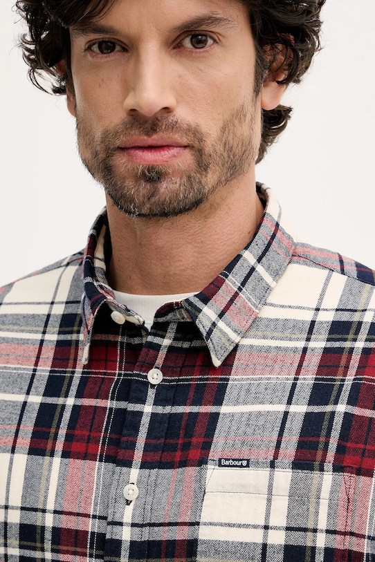 Barbour koszula bawełniana Malham bordowy MSH5650