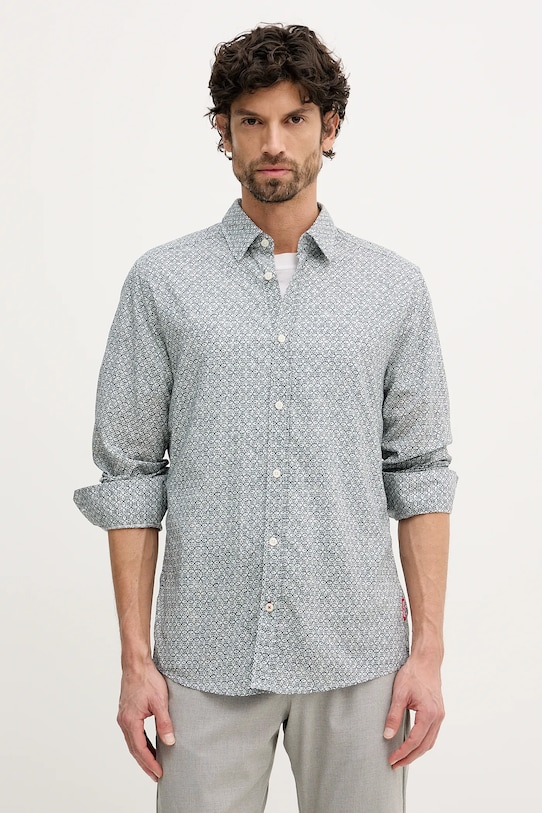 Joop! koszula bawełniana wzorzyste niebieski 30101544