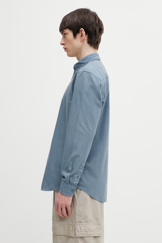 Bavlněná košile Carhartt WIP LS Bolton Shirt I030238.3GGGD modrá SS26