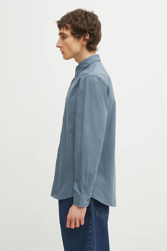 Carhartt WIP koszula bawełniana LS Bolton Shirt I030238.3GGGD niebieski SS26