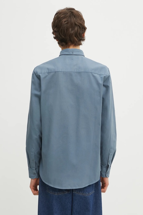 Odzież Carhartt WIP koszula bawełniana LS Bolton Shirt I030238.3GGGD niebieski