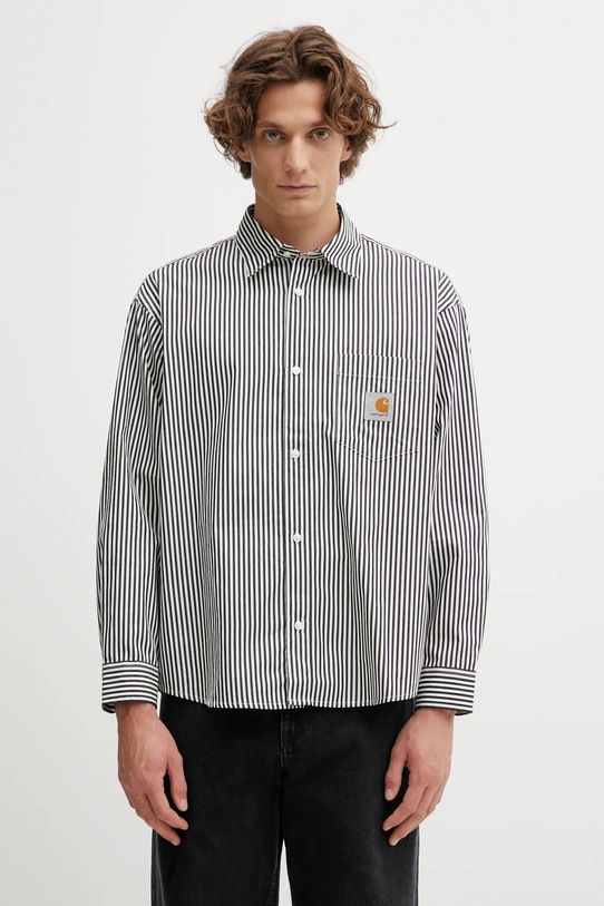 Bavlnená košeľa Carhartt WIP LS Daldry Shirt relaxed čierna I035952.3J7XX