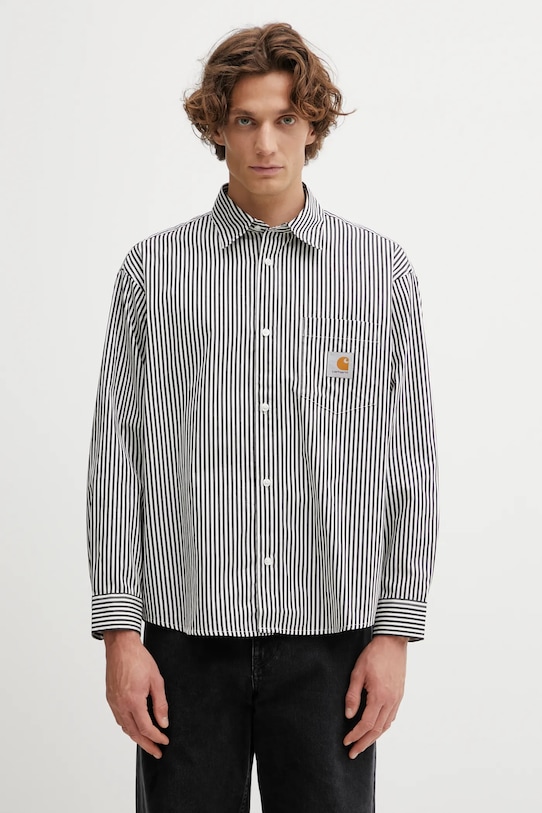 Bavlnená košeľa Carhartt WIP LS Daldry Shirt relaxed čierna I035952.3J7XX