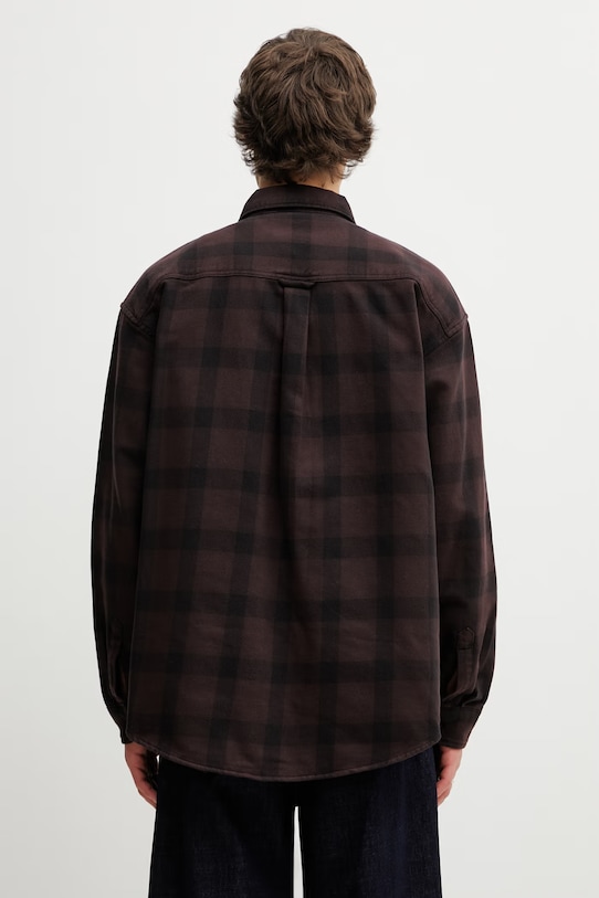 Odzież Carhartt WIP LS Edmands Shirt koszula bawełniana męska I035951.3J2XX brązowy