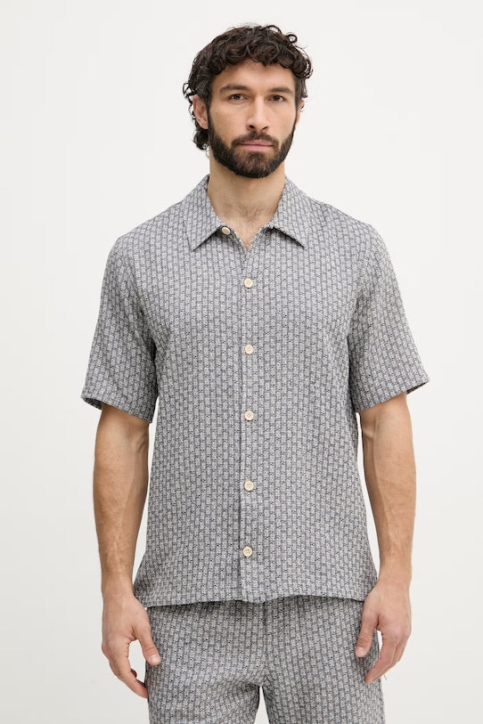 Mos Mosh πουκάμισο ανδρικό με βαμβάκι Banks σκούρο μπλε 509550.