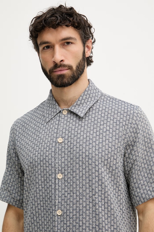 Mos Mosh πουκάμισο ανδρικό με βαμβάκι Banks σκούρο μπλε 509550.